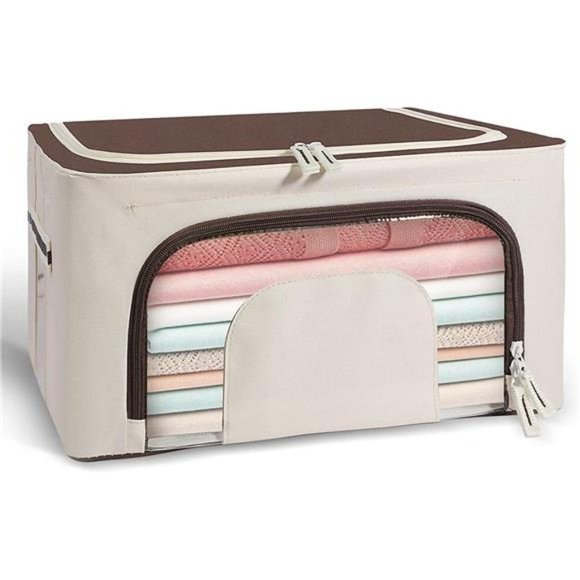 RTNOW Foldable Storage Bin Storage Bag Organizers with Clear Window & Carry Hand